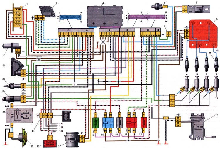Электроника система распределенного впрыска топлива автомобиля ВАЗ 2109-099