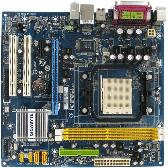 S-AM2 Gigabyte M61SME-S2L (GF6100/Nf405 2*DDR2-800 PCIe-x16 VGA 8ch LAN mATX)