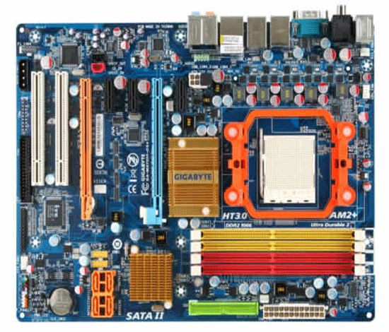 S-AM2+ Gigabyte MA790X-DS4 (AMD 790X 5200/2000МТ/c 4*DDR2-1066 2PCIe2.0-x16 8ch GLAN 1394 ATX)